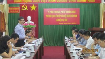 Đoàn công tác Liên hiệp các Hội KH&KT Việt Nam khảo sát đánh giá 10 năm thực hiện Nghị quyết số 27-NQ/TW và Quyết định số 14/2014/QĐ-TTg tại tỉnh Hà Giang